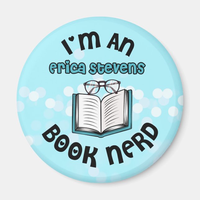 Aimant Je suis un livre d'Erica Stevens Nerd (Devant)