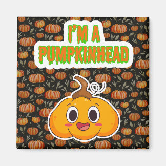Aimant Je suis un Pumpkinhead 1 avec un Carré Arrière - p