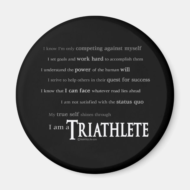 Aimant Je suis un Triathlète (Devant)