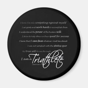 Aimant Je suis un Triathlete - manuscrit