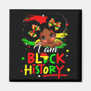 Aimant Je suis une fille de l'histoire noire afro petite