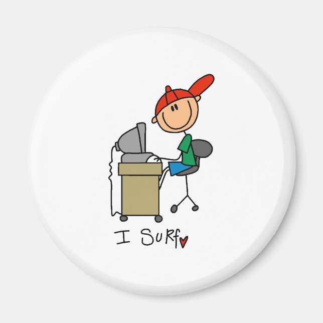 Aimant Je Surf le Web (Devant)