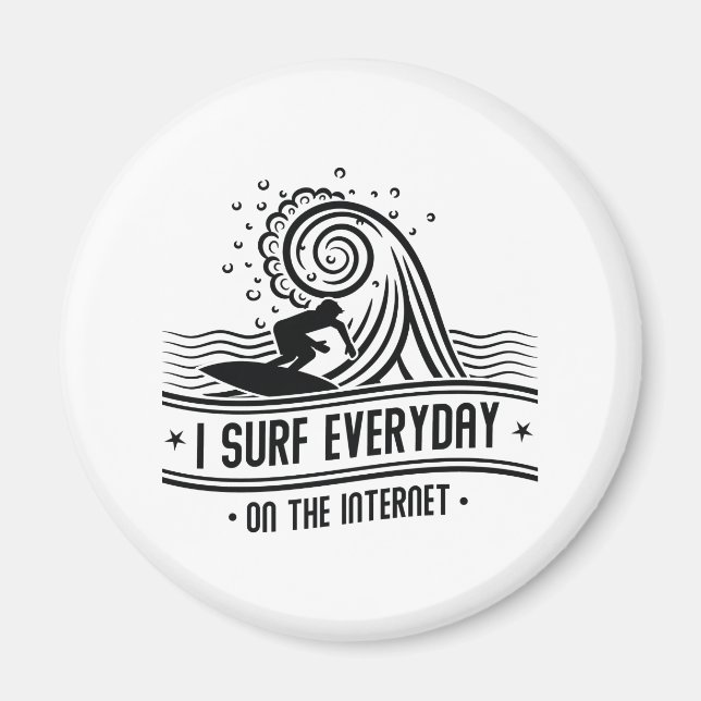 Aimant Je Surf Tous Les Jours Sur Internet (Devant)