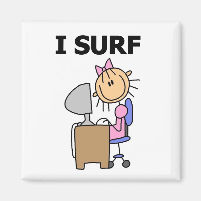 Aimant Je surfe sur le Web (Devant)