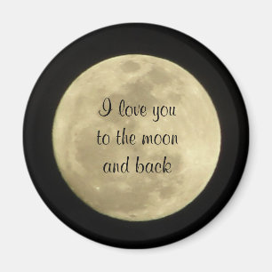 Aimant Je t'aime à la lune et à l'aimant arrière