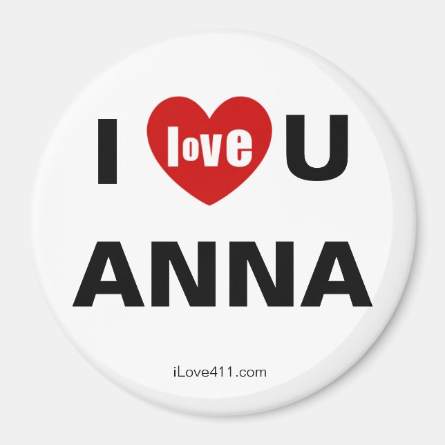 Aimant Je T'Aime Anna (Devant)