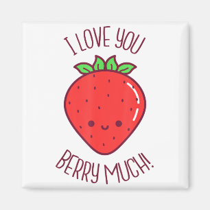 Aimant Je t'aime beaucoup Kawaii Strawberry Saint-Valenti