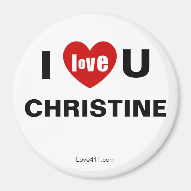 Aimant Je t'aime Christine (Devant)