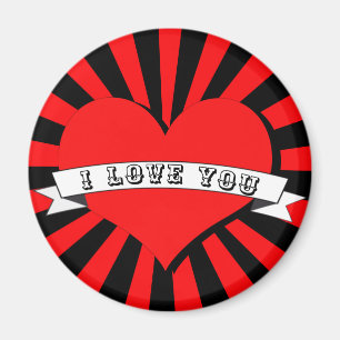 Aimant je t'aime coeur rouge