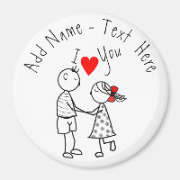 Je t'aime - Couple mignon - Texte personnalisé / N