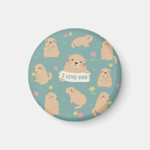Aimant Je T'Aime, Illustration Marmotte