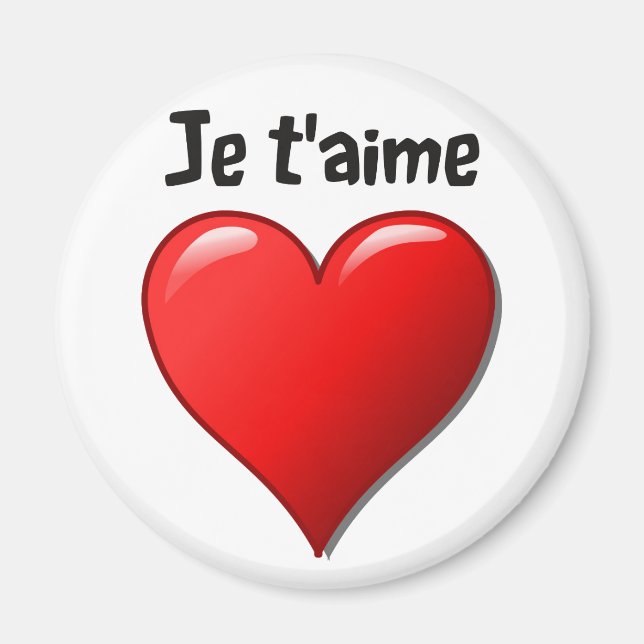 Aimant Je t'aime - Je t'aime en français (Devant)