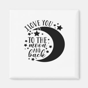 Aimant Je t'aime jusqu'à la lune et demi-lune romantique