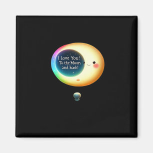 Aimant Je t'aime jusqu'à la lune et retour Cadeau romanti