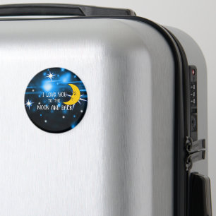Aimant Je t'aime jusqu'à la lune et retour, design coloré