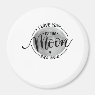 Aimant Je t'aime jusqu'à la lune et retour Élégant et sin