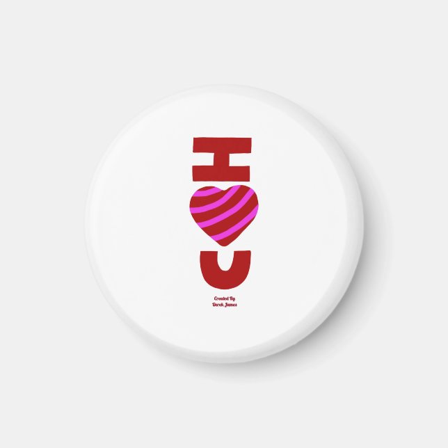 Aimant Je T'Aime L'Aimant Rond (Devant)