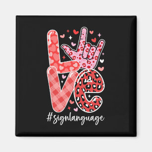 Aimant Je t'aime Langue des Signes Asl Saint-Valentin Sou