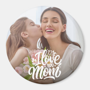 Aimant Je t'aime Maman Photo personnalisée