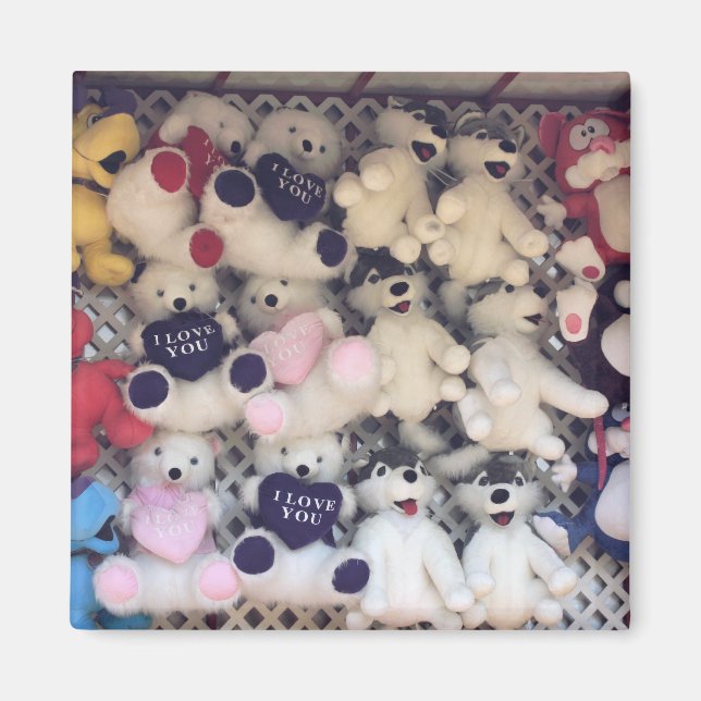Aimant Je t'aime Oursons en Peluche Mignons (Devant)