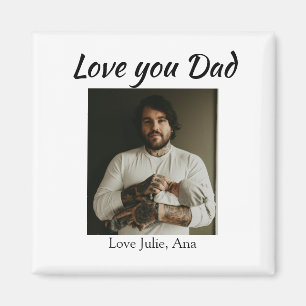 Aimant je t'aime papa fête des pères ajoutez photo nom si