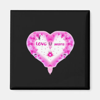 Aimant Je t'aime plus cœur rose romantique