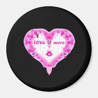 Aimant Je t'aime plus cœur rose romantique