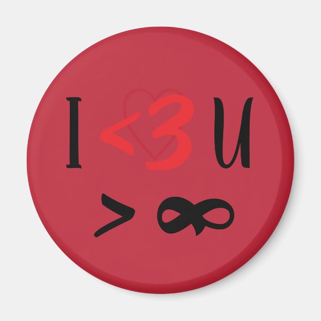 Aimant Je t'aime plus que l'aimant infini (Devant)