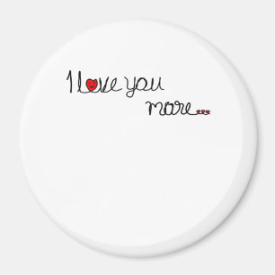 Aimant Je t'aime plus Typography Design coeurs rouges