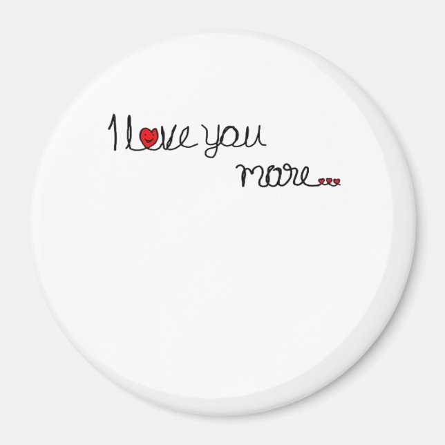 Aimant Je t'aime plus Typography Design coeurs rouges  (Devant)