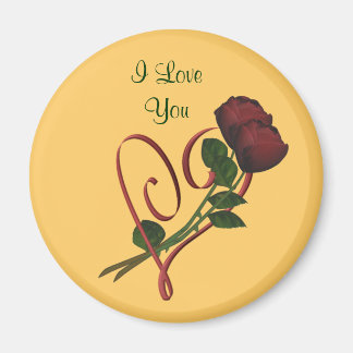 Aimant Je t'aime Roses Rouges Fleur Coeur