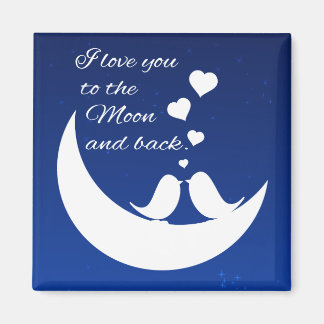 Aimant Je t'aime sur la Lune et de retour
