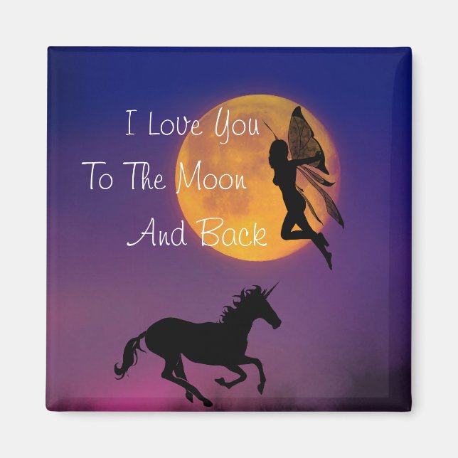 Aimant Je t'aime sur la Lune et de retour (Devant)