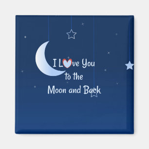 Aimant Je t'aime sur la Lune et de retour