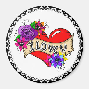 Aimant Je T'Aime   Tattoo Heart Art Personnalisé