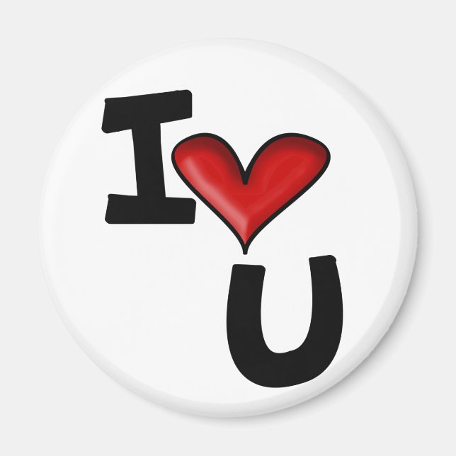 Aimant Je t'aime Typographie Graphique (Devant)