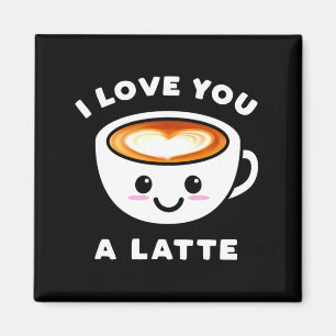 Aimant Je T'aime Un Latte Drôle Mignon Cœur De Café Valen