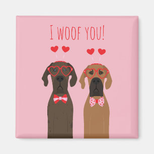 Aimant Je Te Dire Valentines Day de grands chiens