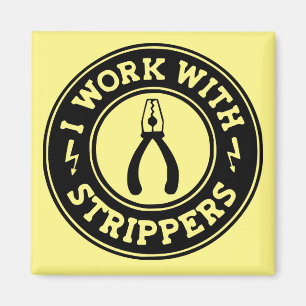 Aimant Je travaille avec les strip-teaseuses #USAPatriotG