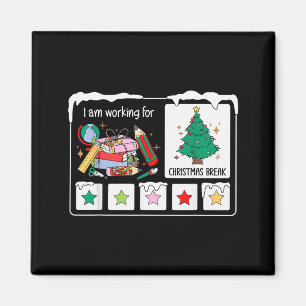 Aimant Je travaille pour les vacances de Noël 5 étoiles a