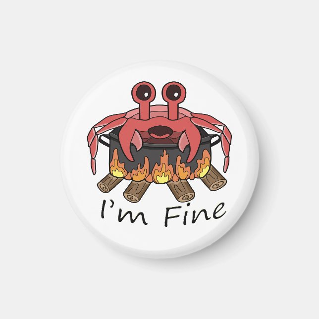Aimant Je vais bien crabe bouillant (Devant)
