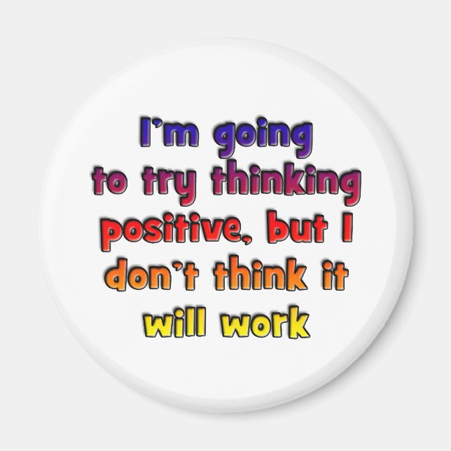 Aimant Je vais essayer de penser positif, (Devant)