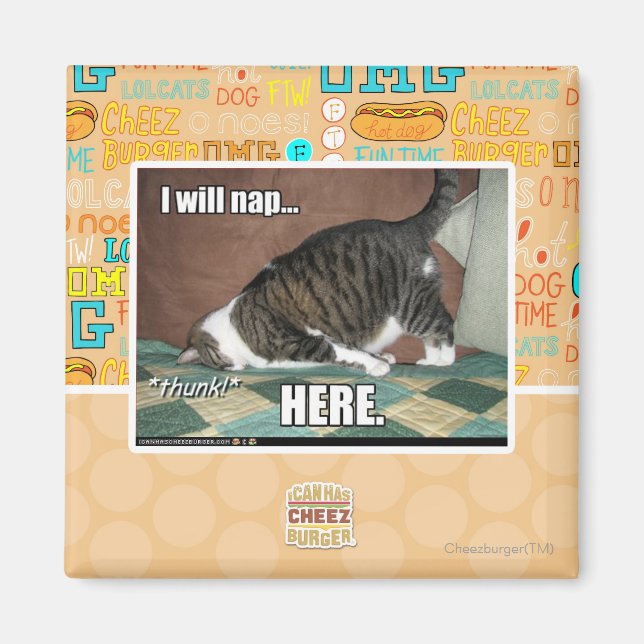 Aimant Je vais faire la sieste ici (Devant)
