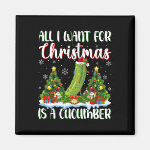 Aimant Je Veux Pour Noël Est Un Concombre Xmas Arbre Lumi