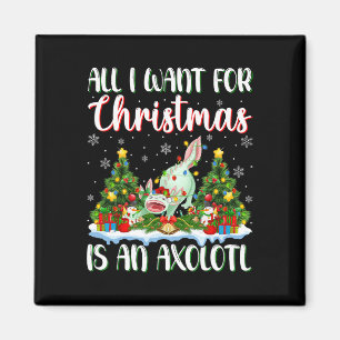 Aimant Je Veux Pour Noël Est Une Lumière D'Arbre Axolotl