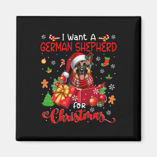 Aimant Je Veux Un Berger Allemand Pour Noël Père Noël Chi