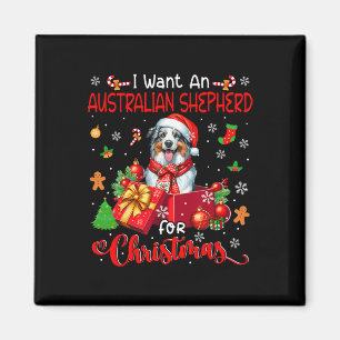Aimant Je Veux Un Berger Australien Pour Noël Père Noël