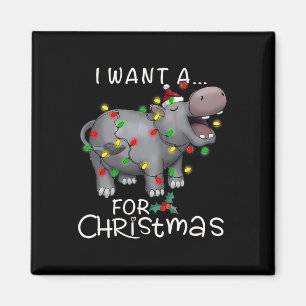 Aimant Je Veux Un Hippopotame Pour Noël Hippo Xmas 3