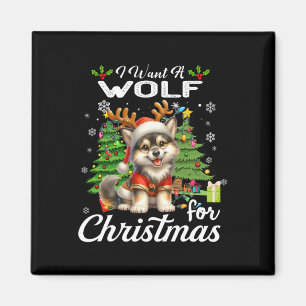 Aimant Je Veux Un Loup Pour Noël De Mignons Cadeaux Noël