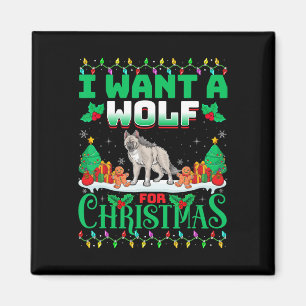 Aimant Je Veux Un Loup Pour Noël Les Lumières Des Arbres 